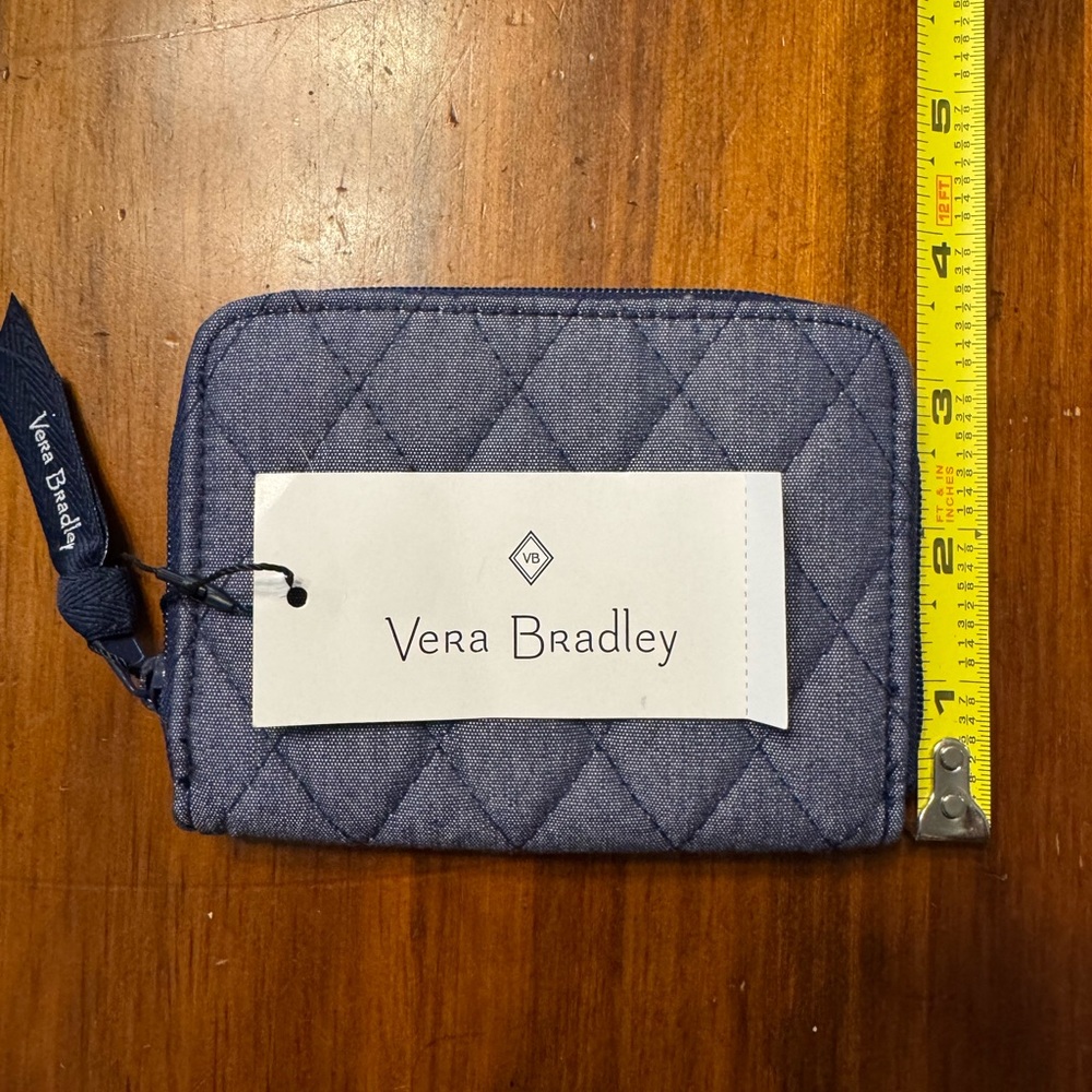 Vera Bradley Moonlight Navy Quilted Zip Around Wallet